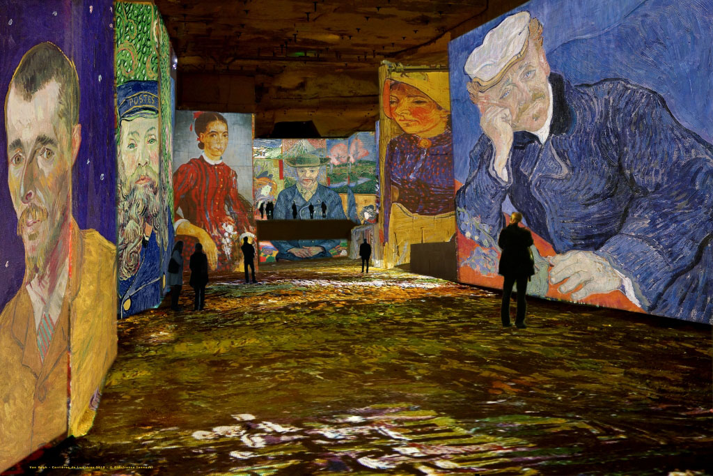 Simulation exposition "Van Gogh, La nuit étoilée" aux Carrières de Lumières