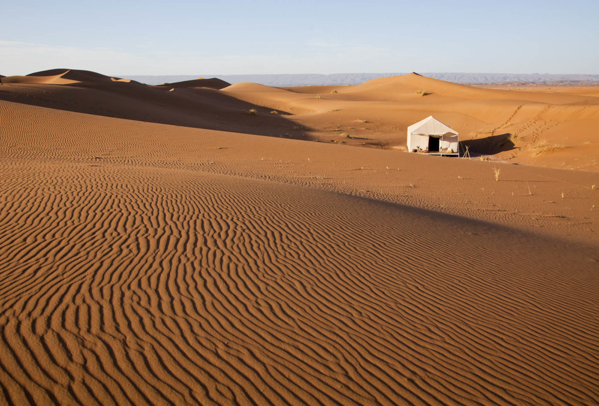 La tente, Umnya Dune Camp, Maroc. © Elodie Rothan